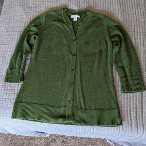 Vintage Coldwater Creek green cardigan, size M